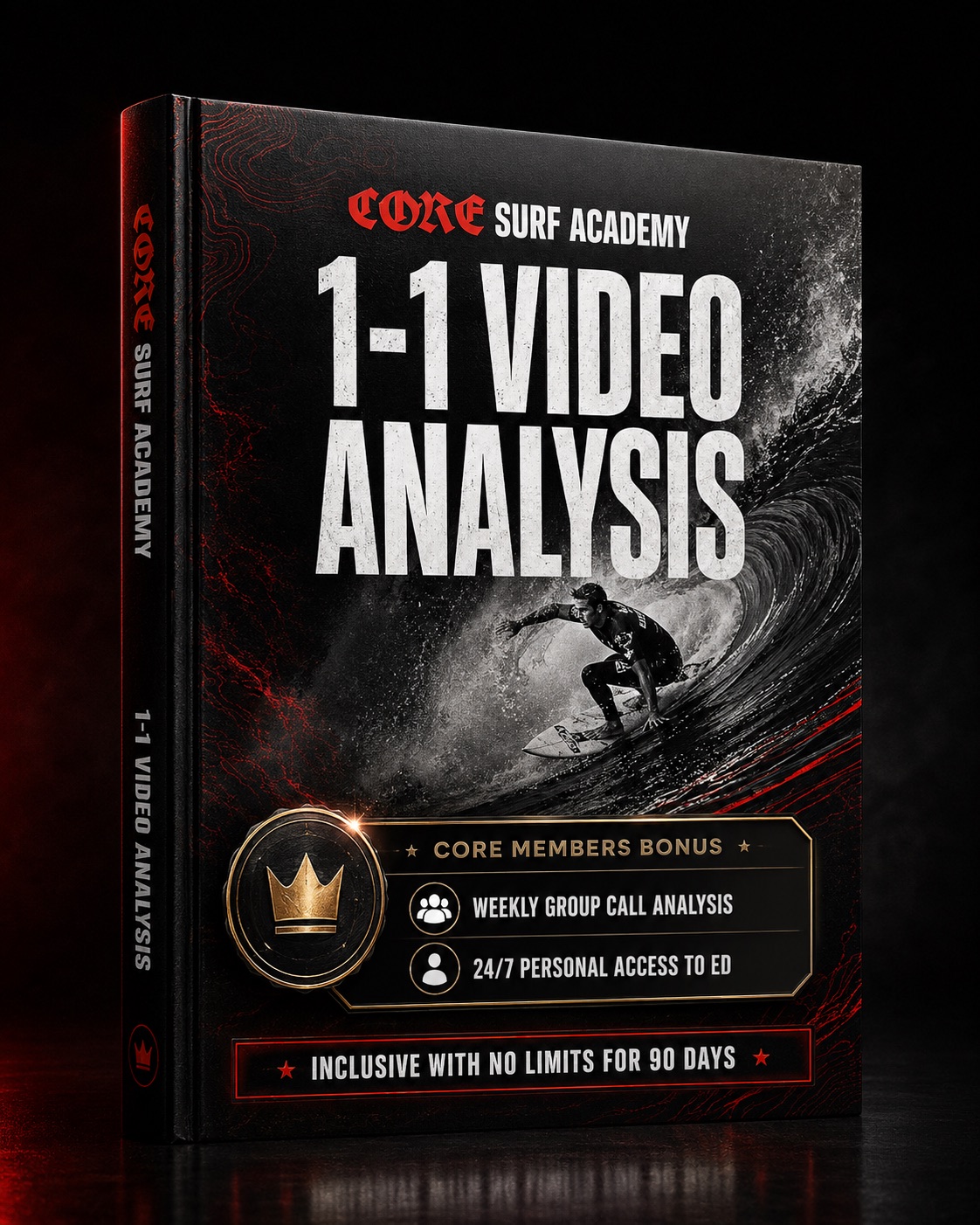 Core Surf Academy 1-1 Video Analysis — Core Members Bonus, weekly group call analysis, 24/7 personal access to Ed, inclusive with no limits for 90 days